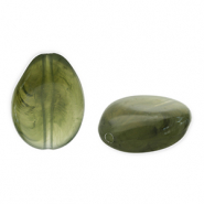 Abalorios acrílicos gota Verde oliva