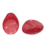 Abalorios acrílicos gota Rojo-blanco
