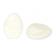 Abalorios acrílicos gota Blancuzco-blanco
