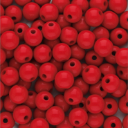 Abalorios acr&iacute;licos 6 mm brillante Rojo