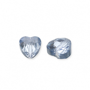 Abalorios faceteados Fashion coraz&oacute;n Azul-revestimiento pearl shine