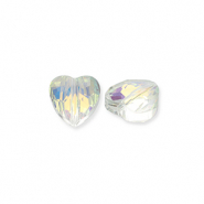 Abalorios faceteados Fashion coraz&oacute;n Transparente-cubierta AB