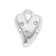 Colgantes Acero Inox corazón con strass Plateado-transparente