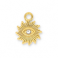 Colgantes Acero Inox sol con Ojo Providencia con strass Dorado-transparente