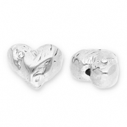 Abalorios Acero Inox corazón con strass Plateado-transparente