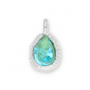 Colgantes Acero Inox gota con faceta Plateado-azul