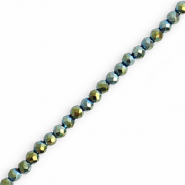 Abalorios faceteados redondos 3mm Multicolor verde-cubierta AB
