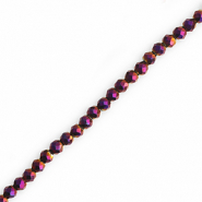 Abalorios faceteados redondos 3mm P&uacute;rpura oscuro-cubierta AB