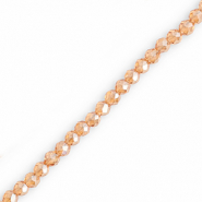 Abalorios faceteados redondos 3mm Naranja melocot&oacute;n