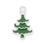 Colgantes met&aacute;licos DQ &aacute;rbol navide&ntilde;o Plateado vieja-verde oscuro (sin n&iacute;quel)