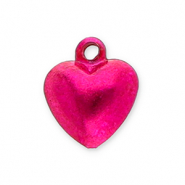 Colgantes metálicos cascabel corazón Fucsia
