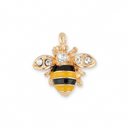 Colgantes met&aacute;licos abeja Dorado-negro-amarillo-transparente