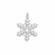 Colgantes met&aacute;licos copo de nieve Plateado-blanco