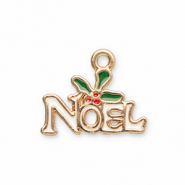 Colgantes met&aacute;licos "No&euml;l" Dorado-blanco-rojo-verde
