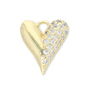 Metal TQ lat&oacute;n colgante coraz&oacute;n Dorado-transparente