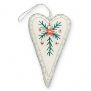 Colgantes trendy coraz&oacute;n Blanco-rojo-verde-plateado