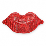 Colgantes llamativos con strass kiss Rojo