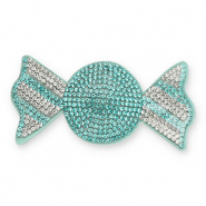 Colgantes llamativos con strass caramelo Turqueza-cristal