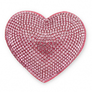 Colgantes llamativos con strass coraz&oacute;n Rosa claro