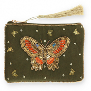Neceser mariposa Verde oliva oscuro-dorado-naranja-azul