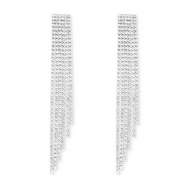 Pendiente de lat&oacute;n Eco-brass&reg; con strass Plateado-cristal