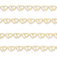 Fornituras Acero Inox cadena jasseron corazoncitos Dorado