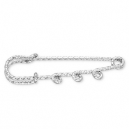 Fornituras acero Inox imperdible decorativo con 3 anillas Plateado