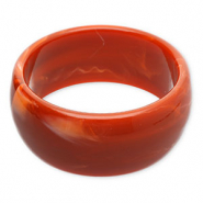 Pulseras bangle de resina Rojo óxido-blanco