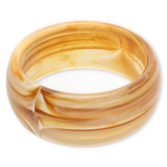 Pulseras bangle de resina Marrón camel-blanco