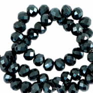 Abalorios faceteados disco 8x6mm Verde bosque-revestimiento pearl shine