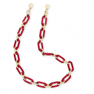 Correas de mu&ntilde;eca trendy para m&oacute;vil en acr&iacute;lico Burdeos-dorado