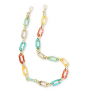 Correas de mu&ntilde;eca trendy para m&oacute;vil en acr&iacute;lico en acr&iacute;lico Multicolor-dorado