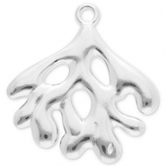 Colgantes Acero Inox coral Plateado