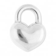 Colgantes Acero Inox coraz&oacute;n Plateado