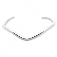 Pulseras Acero Inox bangle Plateado