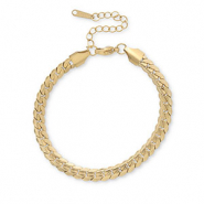 Pulseras Acero Inox serpiente Dorado