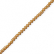 Abalorios faceteados disco 4x3mm Marr&oacute;n camel-revestimiento pearl shine