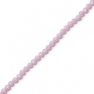 Abalorios faceteados disco 4x3mm P&uacute;rpura claro-revestimiento pearl shine