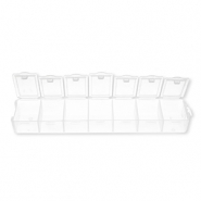 Caja de almacenamiento de joyer&iacute;a con 7 compartimentos Transparente