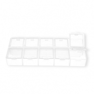 Caja de almacenamiento de joyer&iacute;a con 10 compartimentos Transparente
