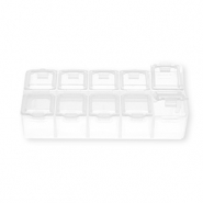 Caja de almacenamiento de joyer&iacute;a con 10 compartimentos Transparente