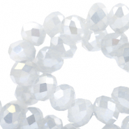 Abalorios faceteados 4x3mm Gris claro-cubierta pearl diamond