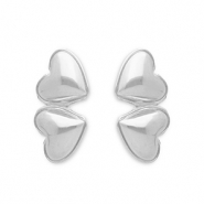 Pendientes Acero Inox corazón Plateado