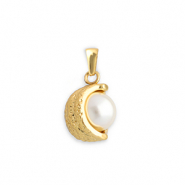 Colgantes Acero Inox con imitación de perlas Dorado-blanco
