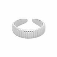 Anillos Acero Inox con lineas Plateado