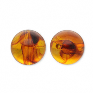 Abalorios acrílicos 20 mm redondos Naranja marrón