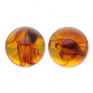 Abalorios acrílicos 22 mm redondos Naranja marrón