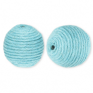 Abalorios acr&iacute;licos 22 mm con cord&oacute;n encerado Azul claro
