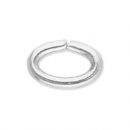 Fornituras acero inox anillo &oacute;valo Plateado