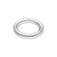 Fornituras acero inox anillo &oacute;valo Plateado